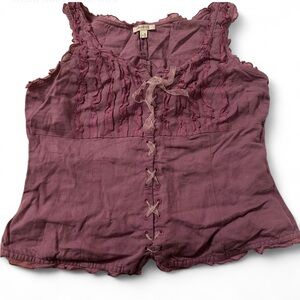 EURO Y2K 1.2.3 Paris Corset Lace-Up Top – Lavender Purple – FR 40 (Runs Small)